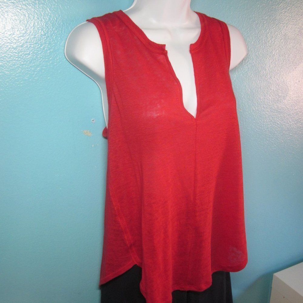 Madewell Womens Size S Coral Red 100% Linen Summer Tank Top 36" Bust - Picture 11 of 11
